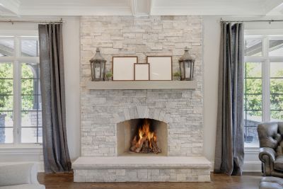 Stone Fireplace Setup